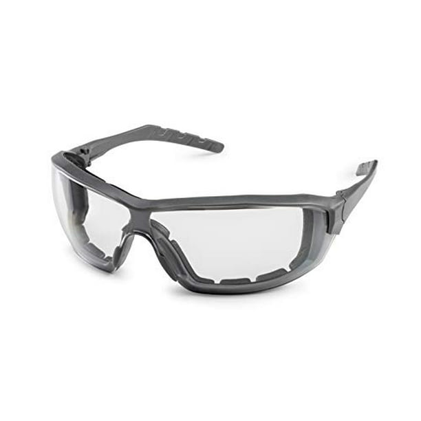 Gateway Safety 22GY79 Silverton Temple Version Safety Glass Gray Frame Clear FX2 Anti-Fog Lens 